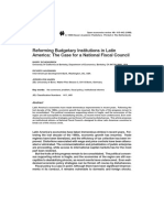 Reforming Budgetary Institutions in Latin America: The Case For A National Fiscal Council