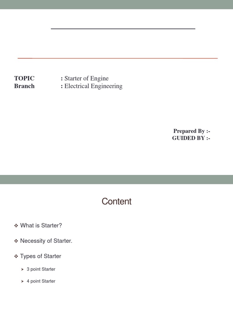 Topic Starter of Engine Branch Electrical Engineering Prepared By