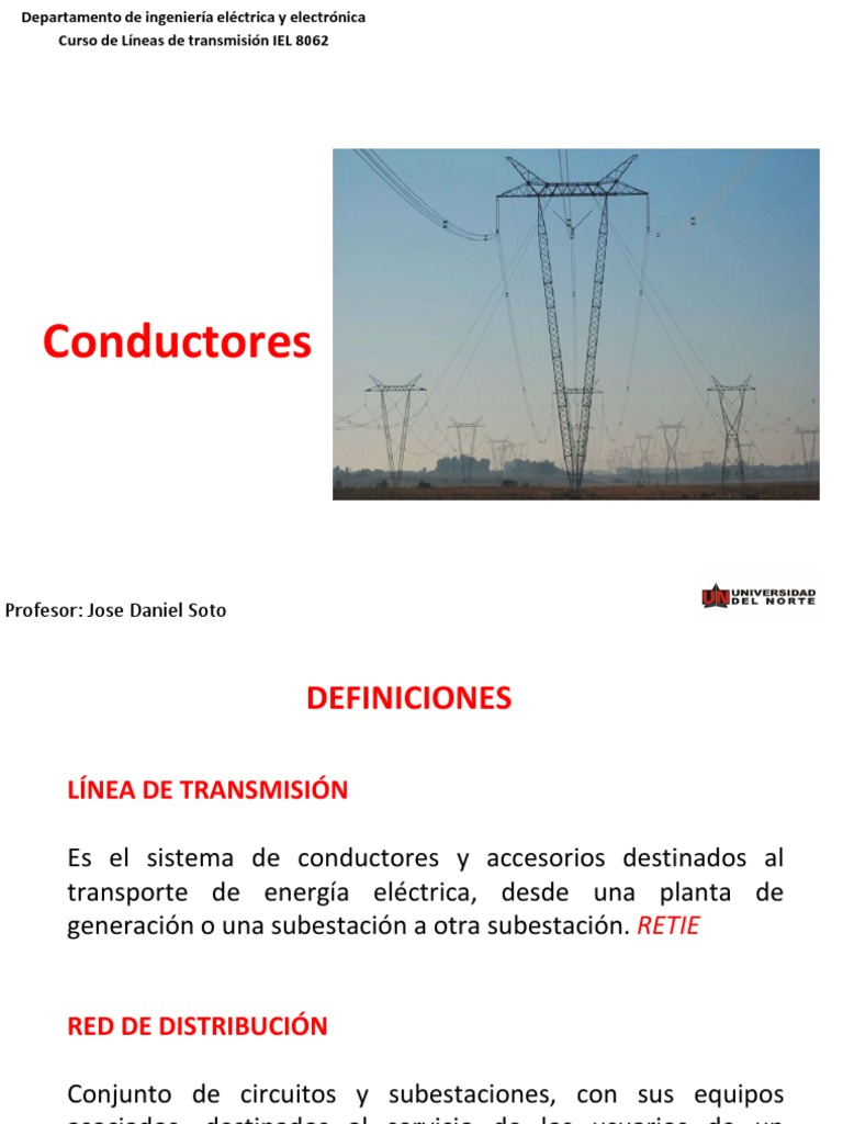 A3 4 PPTX Conductores | PDF | Conductor electrico | Línea de transmisión