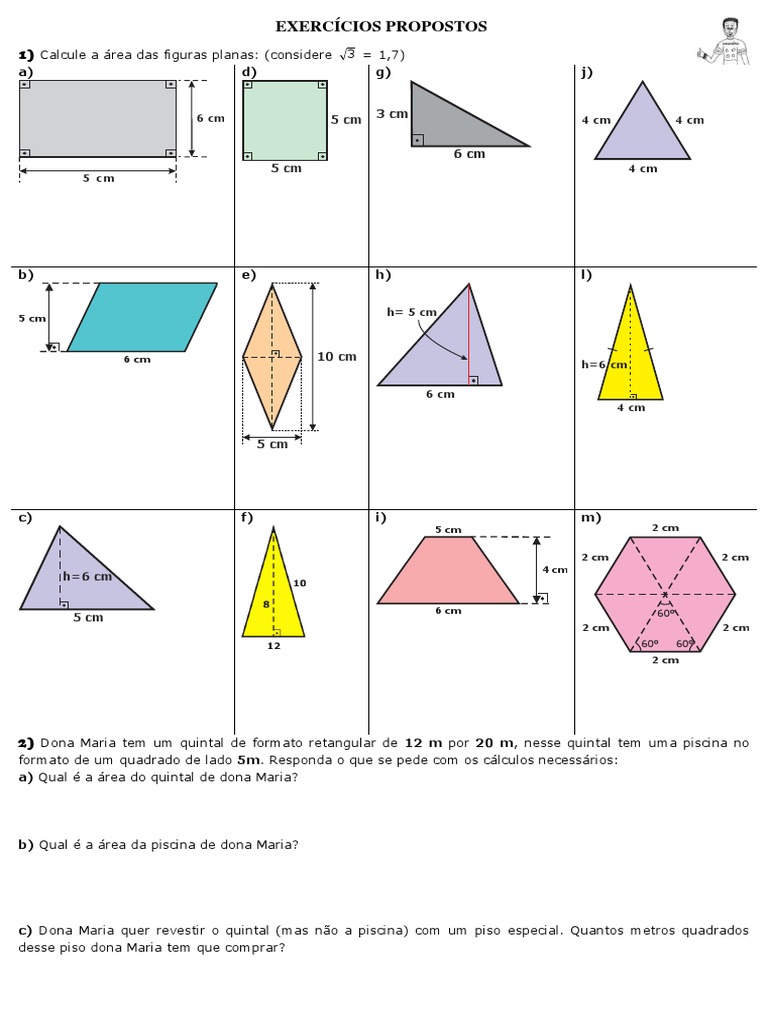 Exercícios Propostos de Geometria Plana | PDF