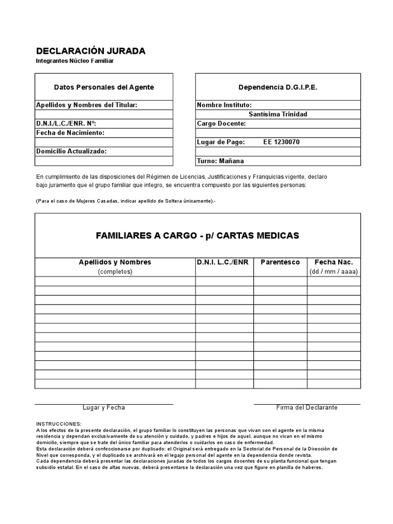 Familiares A Cargo PDF