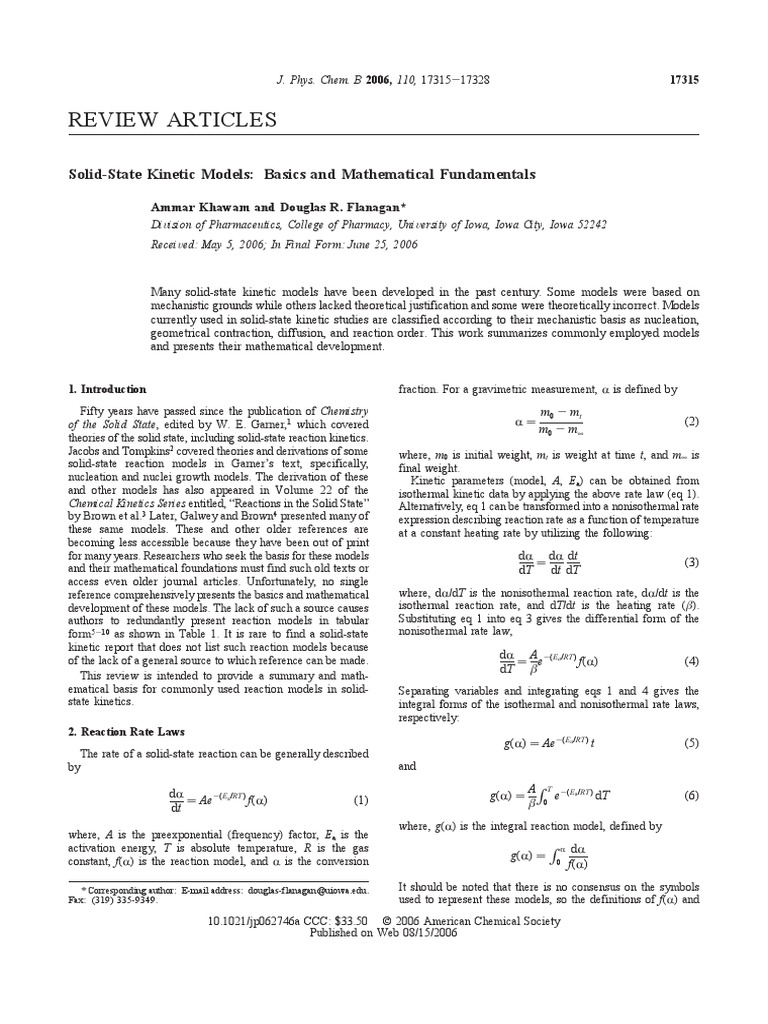 Solid State Model PDF Reaction Rate Solid State Chemistry
