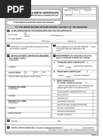 Birth Certificate Application Form