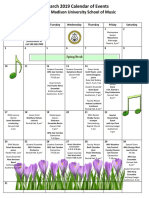 James Madison University School of Music: Sunday Monday Tuesday Wednesday Thursday Friday Saturday