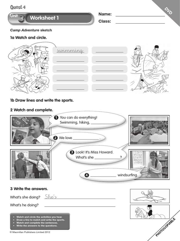 Swimming: Worksheet 1 | PDF | Leisure | Sports