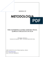 Manual de Metodologia para Nutrientes e Outras Variáveis Físicas, Químicas e Biológicas Da Água