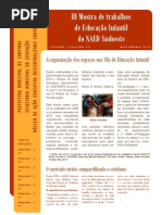 Folder III Mostra de Educação Infantil NAED Sudoeste