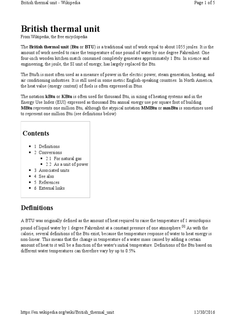 British thermal unit 2016 pdf british thermal unit units of
