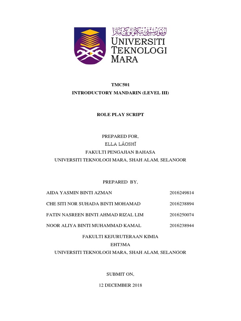 Mandarin Role Play Script for TMC501 | PDF