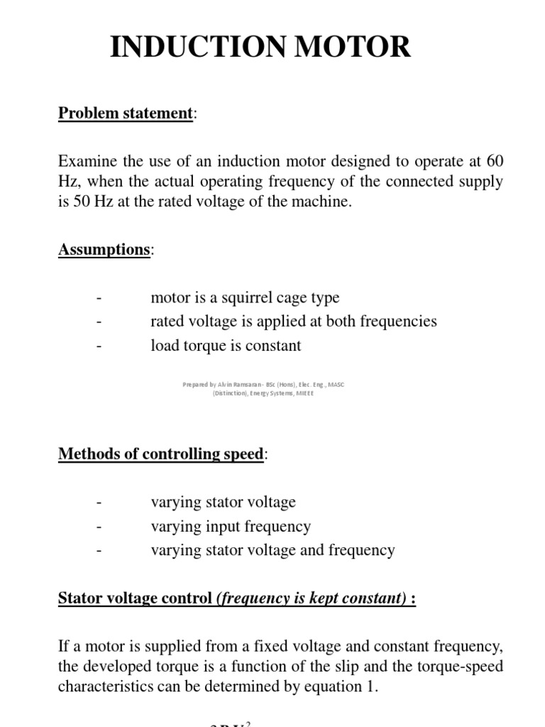 Volt/Hertz Analysis of Induction Motor | PDF | Electric Motor | Force