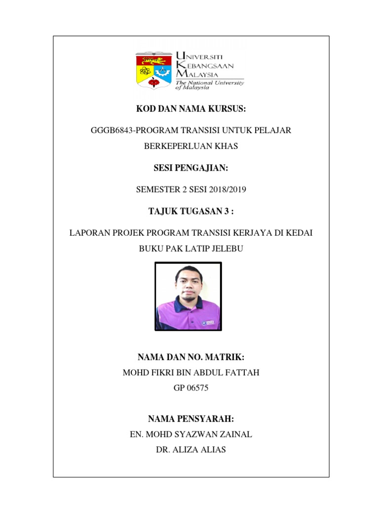 Tugasan 3 Laporan Projek Transisi Ke Kerjaya Pdf