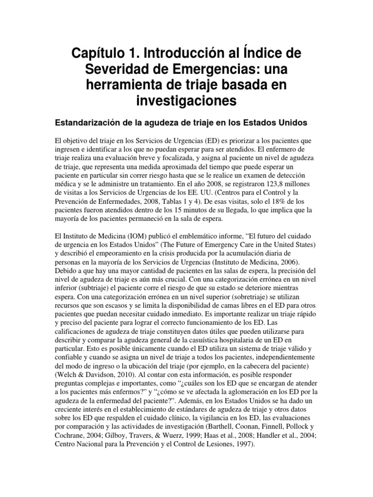 Emergency Severity Index (ESI) PDF | PDF | Reanimación cardiopulmonar ...