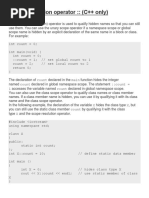 Scope Resolution Operator:: (C++ Only)