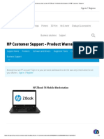HP Product Warranty Results HP ZBook 14 Mobile Workstation - HP® Customer Support PDF