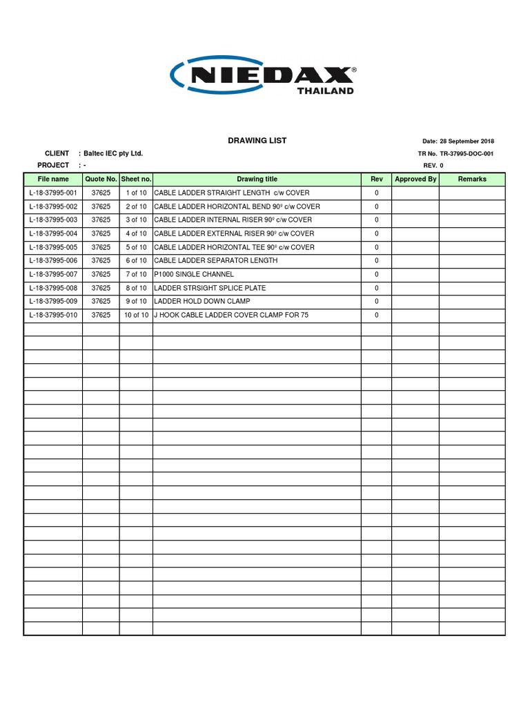 Drawing List | PDF | Computers | Technology & Engineering