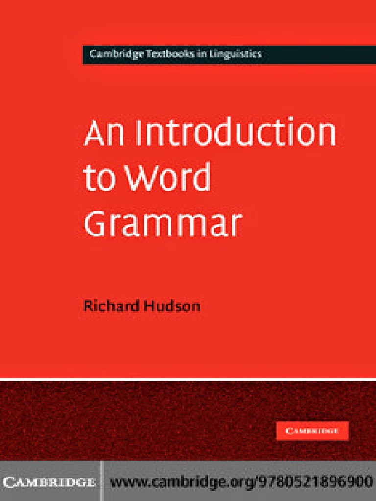 An Introduction To Word Grammar PDF | PDF | Part Of Speech | Morphology ...