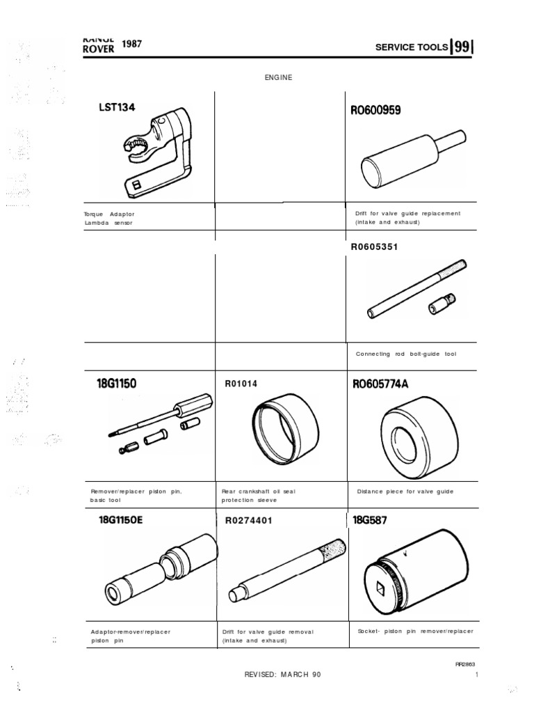 Range Rover Manual Service Tools | PDF | Transmission (Mechanics ...