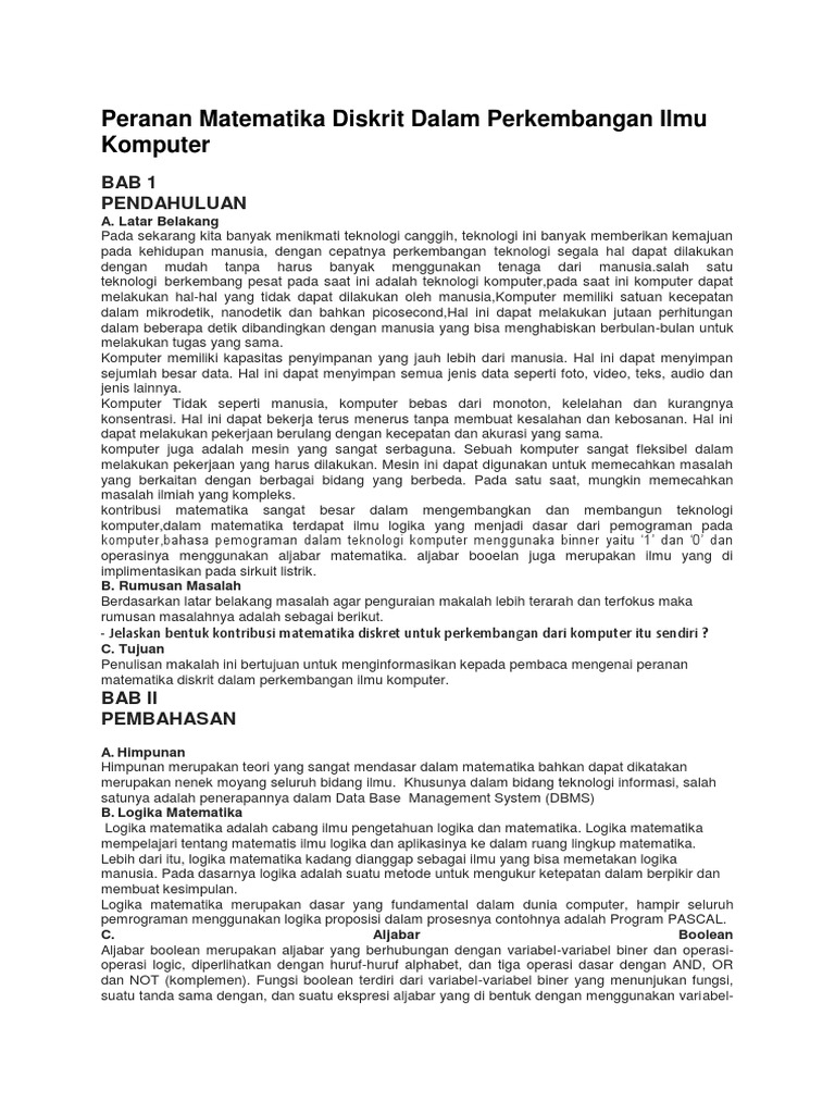 Peranan Matematika Dalam Iptek | PDF