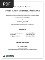 Wireless Charging Using Piezo Electric Material: University Project - Report On