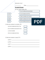 NUMBERS UP TO 1 000 (Recognise Number) : Classroom Assessment - Mathematics Year 2