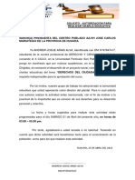 Solicito: Autorización para Realizar Charla Educativa