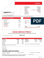 Mobile services bill summary for 587 Rs