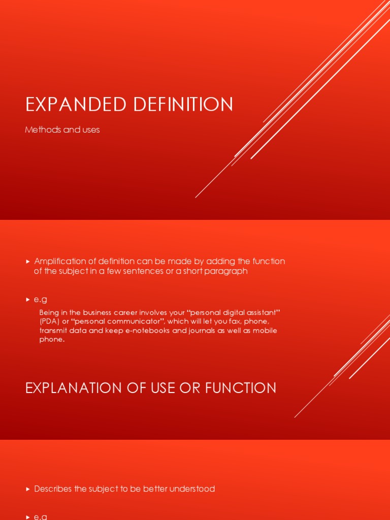 Expanded Definition Methods and Uses PDF
