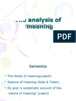 Analysis of Meaning and Semantics in Translation