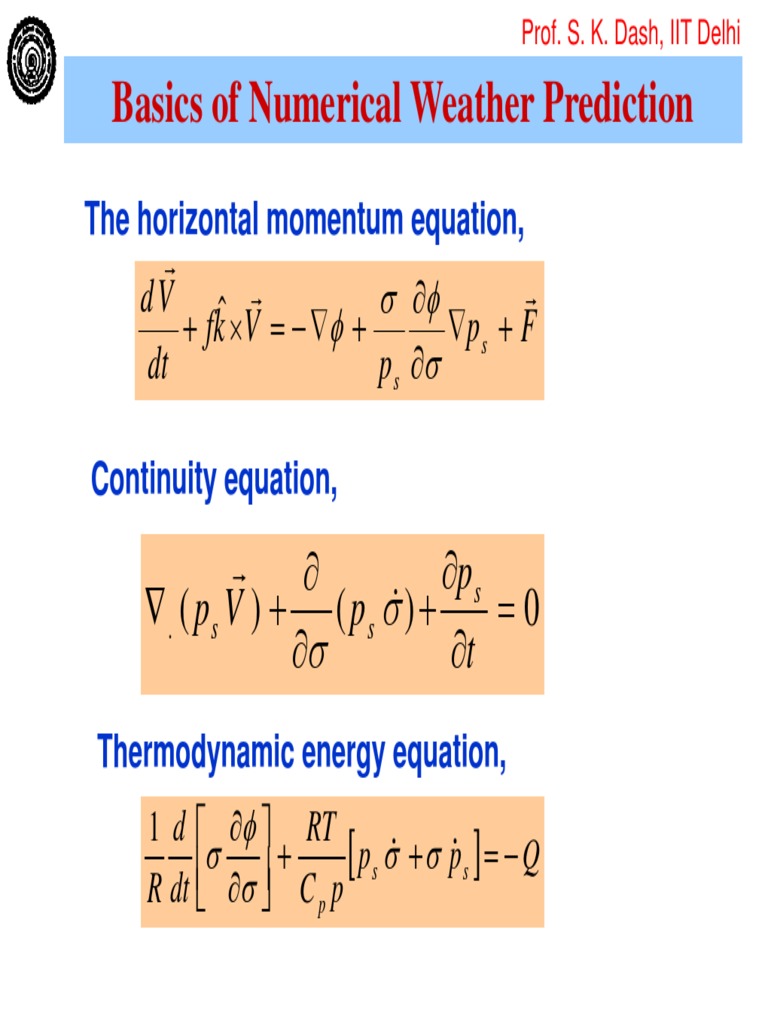 Numerical Weather Prediction PDF Weather Forecasting Numerical