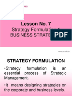 Lesson No. 7: Strategy Formulation 1