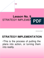 Lesson No. 9: Strategy Implementation