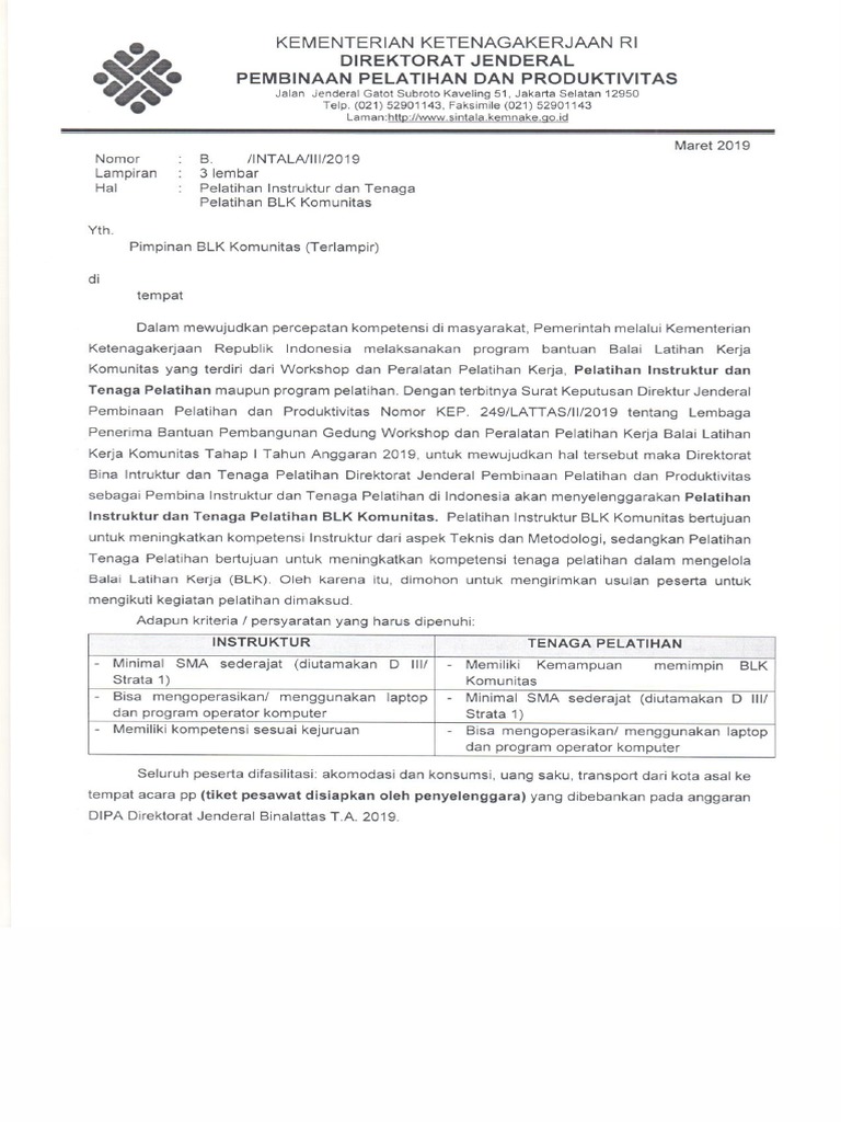 Surat Permintaan Peserta 1