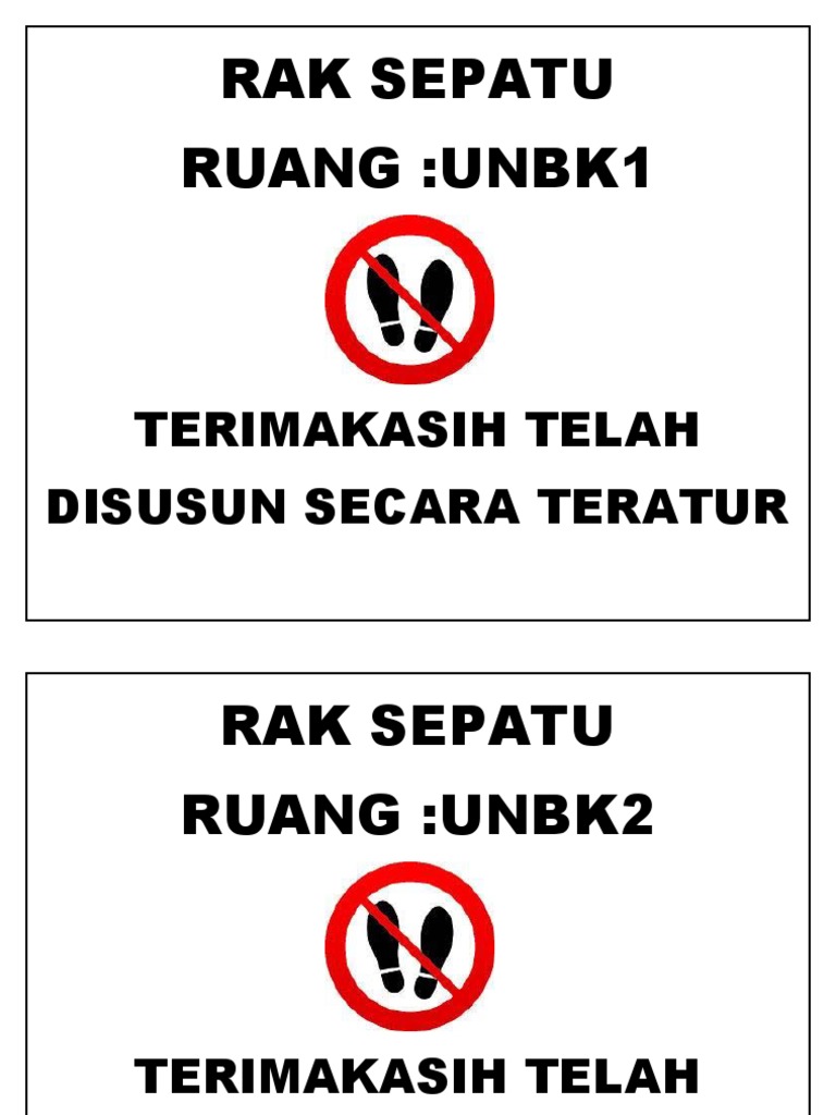 Penataan Rak Sepatu di Ruang UNBK | PDF