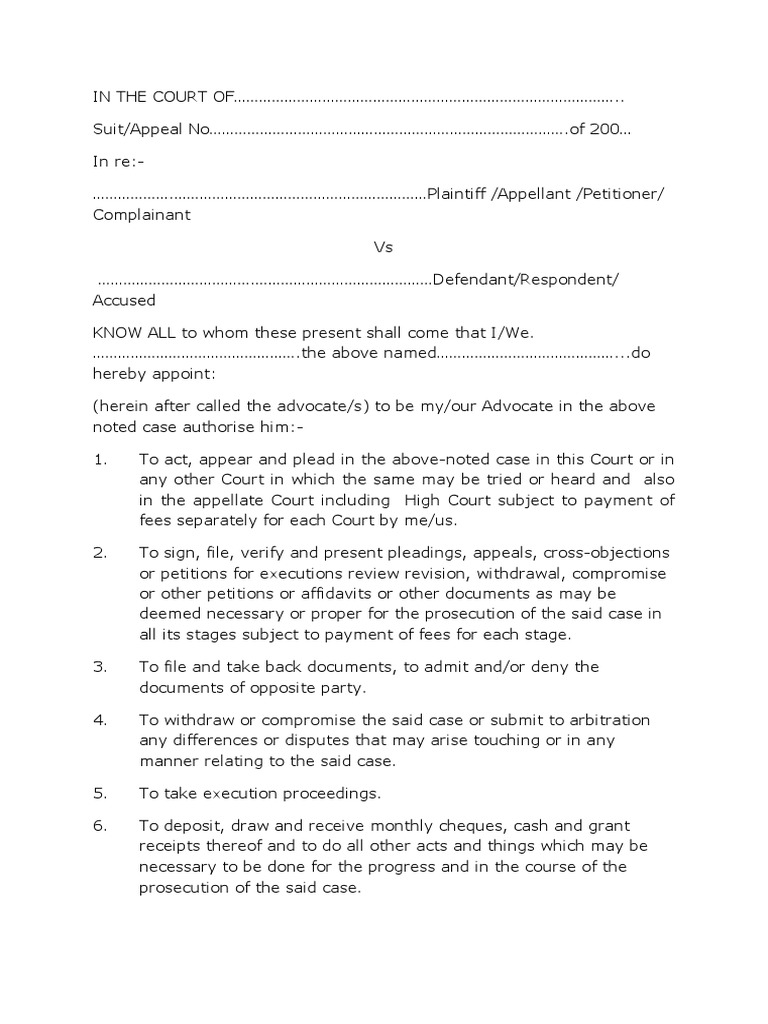 Vakalatnama download in ms word format pdf advocate lawsuit