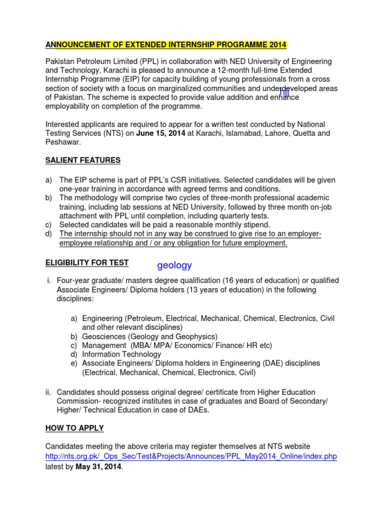 PPL Extended Internship Program 2014 | PDF