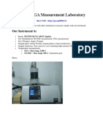 DSC/TG - TGA Measurement Laboratory: Our Instrument Is