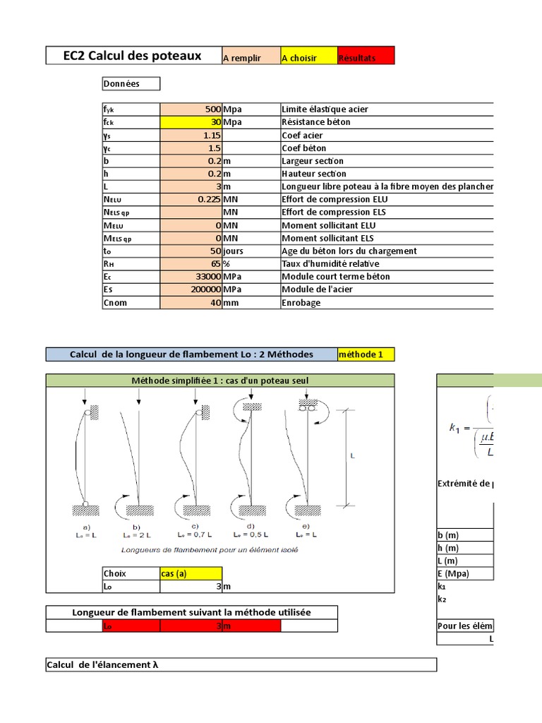 Calcul du flambement des poteaux | PDF | Flambage | Flexion (matériau)