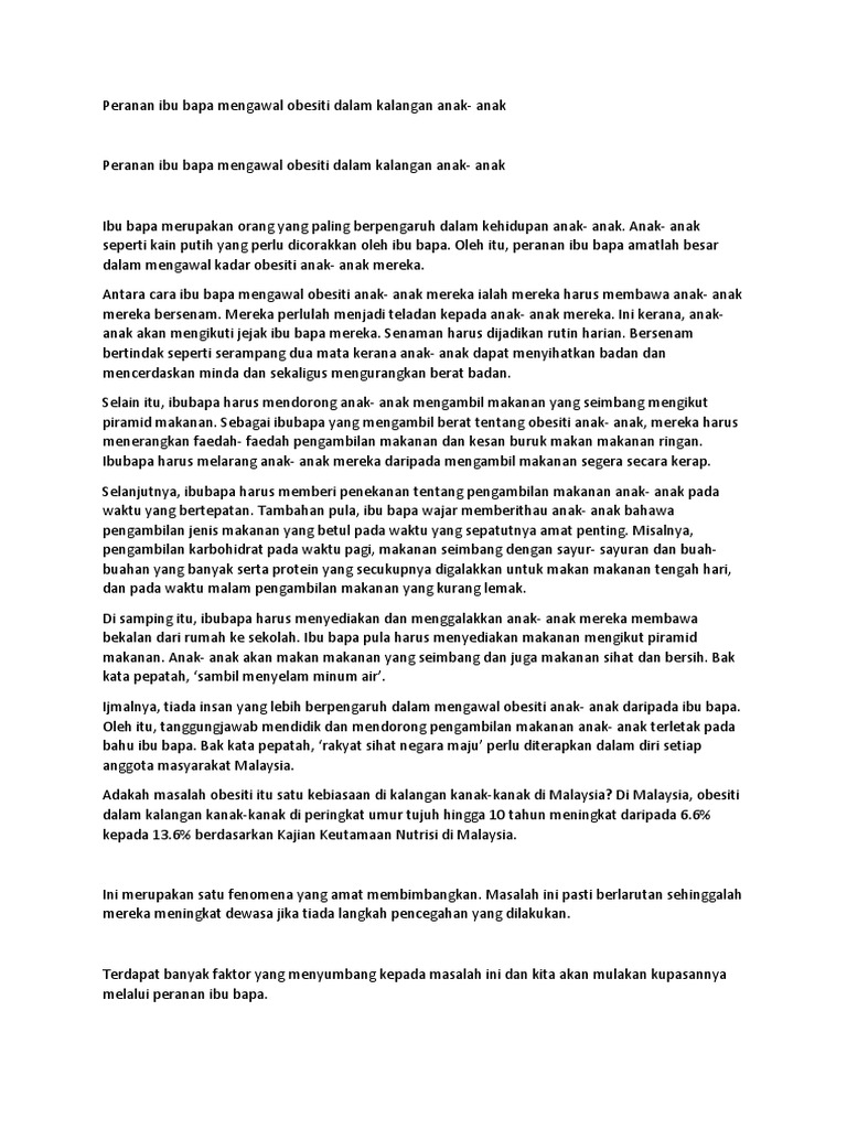 Peranan Ibu Bapa Pdf