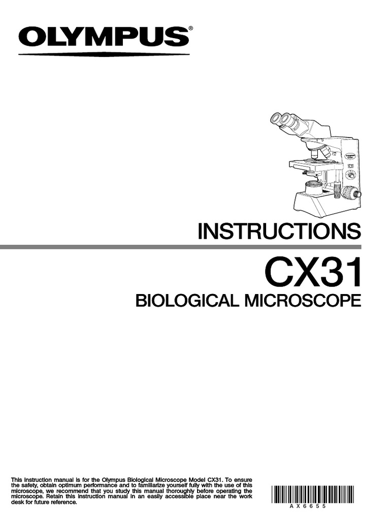 Olympus CX31 Biological Microscope Manual | PDF | Aperture | Optics