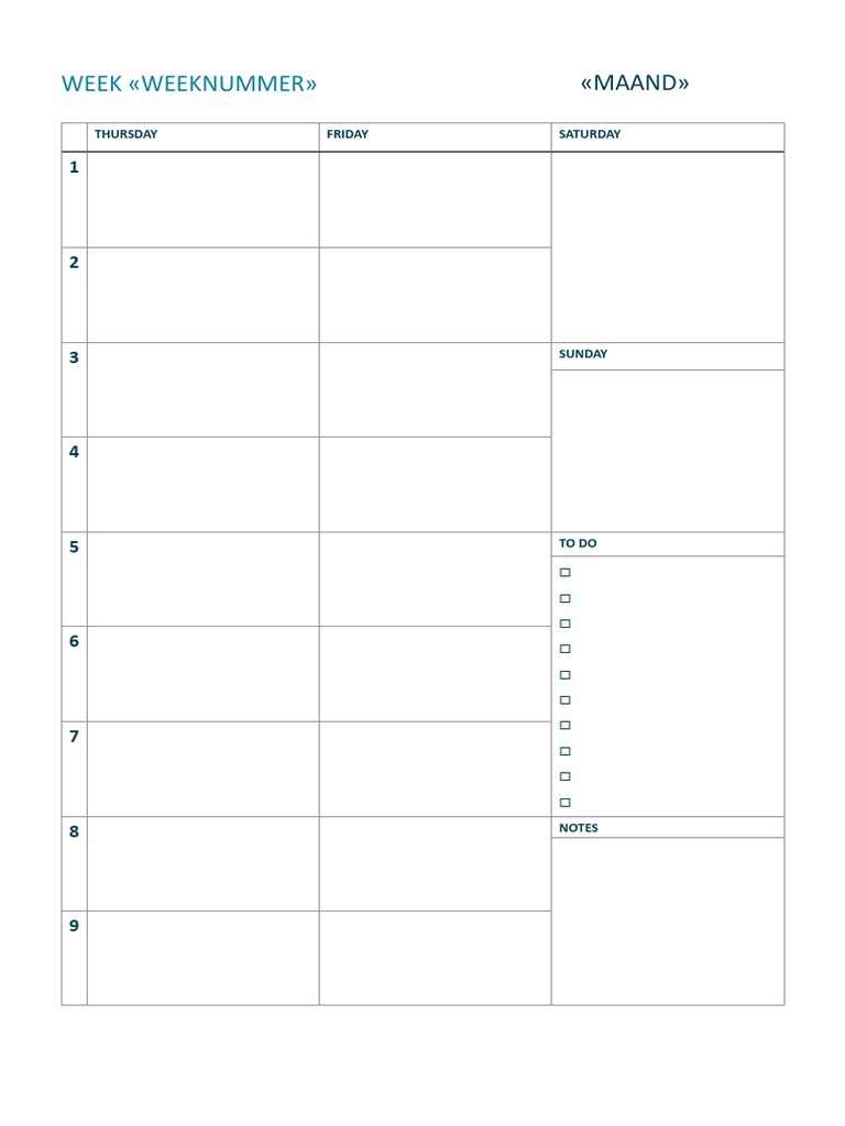 Weekplanner | PDF
