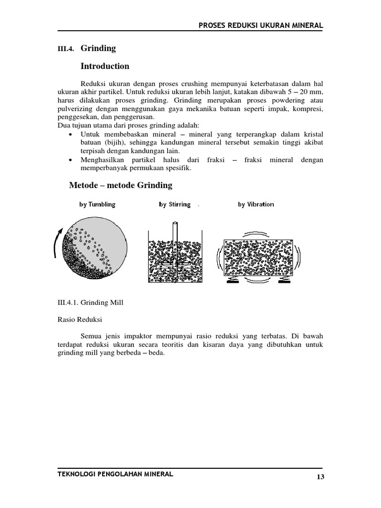Proses Grinding dalam Pengolahan Mineral | PDF