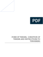 Form of Tender, Condition of Tender and Instructions To Tenderers