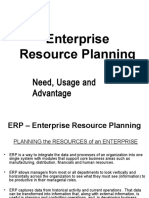 Enterprise Resource Planning: Need, Usage and Advantage