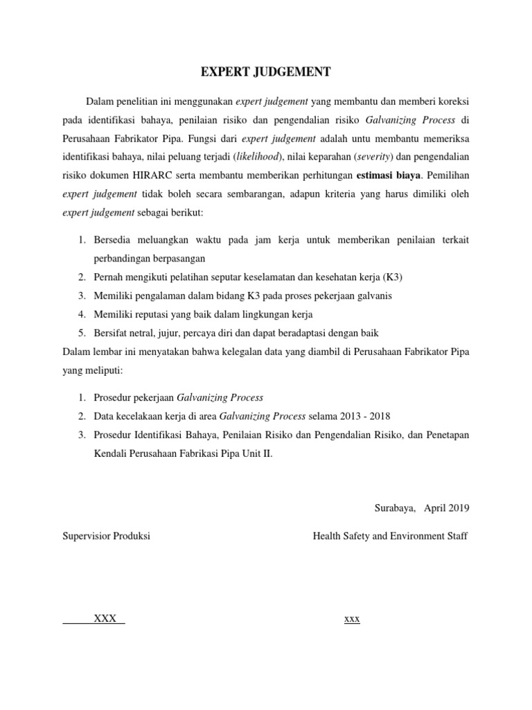 Expert Judgement Proses Galvanis | PDF | Bisnis