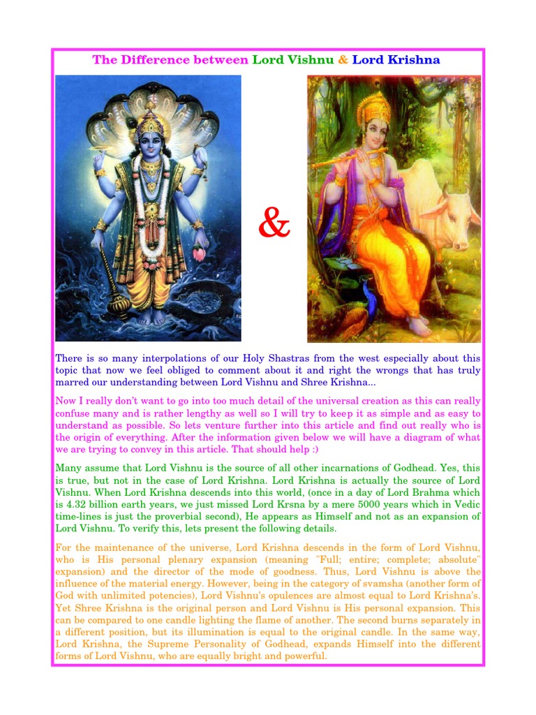 The difference between lord vishnu and lord krishna pdf vishnu