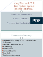 Evaluating Electronic Toll Collection Against Main Line Toll