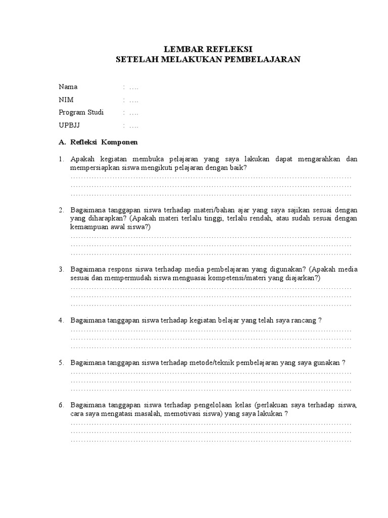Lembar Refleksi