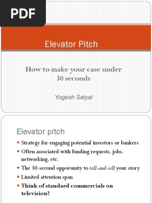 Elevator Pitch