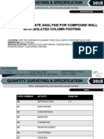 Quantity and Rate Analysis For Compound Wall With Isolated Column Footing