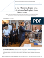 El Partido de Macron Logra Una Amplia Victoria en Las Legislativas Francesas - Libertad Digital PDF